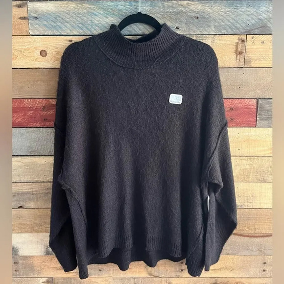 Time And Tru Black‎ Maternity Mock Neck Sweater Size Large - Picture 1 of 11